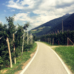 Super Radweg bei Prad am Stelvio Pass.